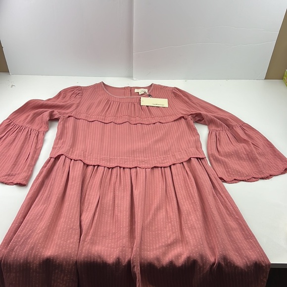 NWT The Korner Deep Blush Long Sleeve Bell Sleeve Dress - Picture 2 of 9